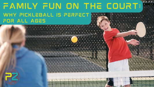 Family Fun On The Court: Why Pickleball is Perfect For All Ages, with two kids playing on a court