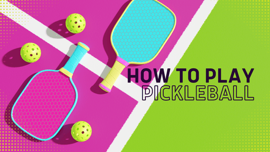 Coloufrfull Pickleball set with the title: how to play pickleball.
