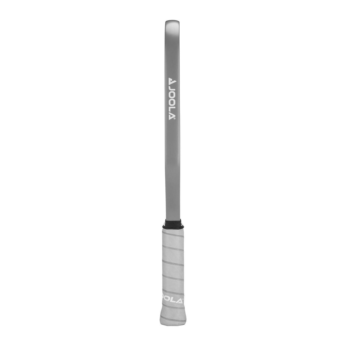 A silver-colored Ben Johns Hyperion C2 16mm Pickleball Paddle with the brand name "Pickleball Zone" printed in white letters on the handle and blade. The handle, wrapped with a white grip, showcases Charged Carbon Surface Technology. The paddle is displayed vertically against a white background.
