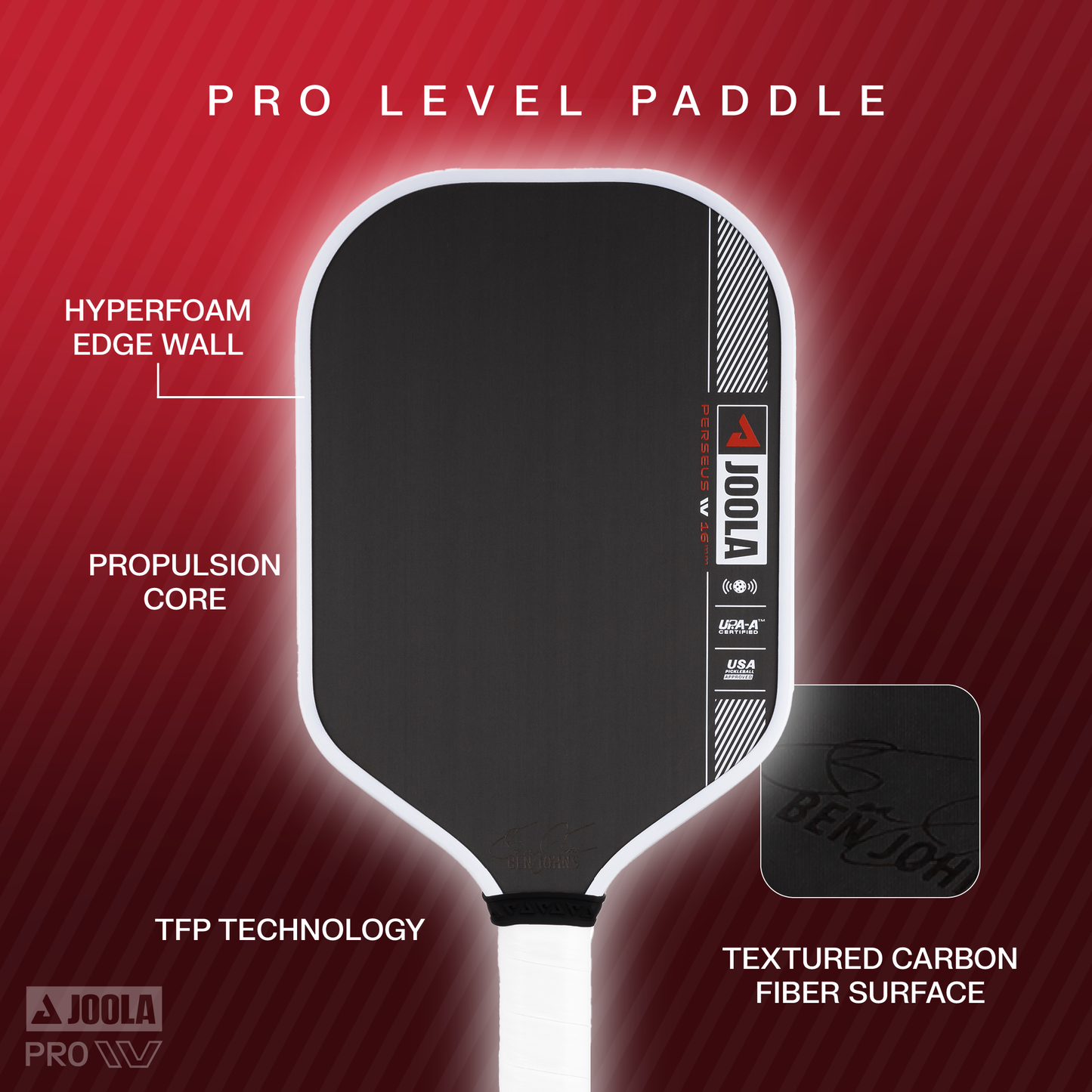 Ben Johns Perseus Pro IV Duel 16mm Pickleball Paddle