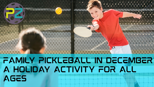 Family Pickleball in December a Holiday Activity for All Ages, boy playing pickleball in a red shirt