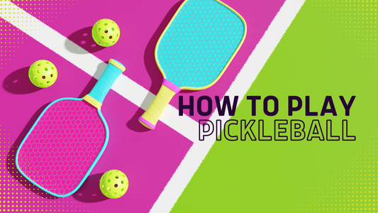 Coloufrfull Pickleball set with the title: how to play pickleball.